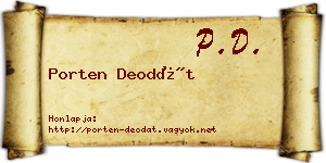 Porten Deodát névjegykártya